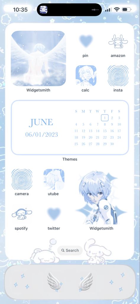 Ios16, ios15, ios14, aesthetic, blue, layout, icon, widget, anime, rei ayanami, cinnamoroll, sanrio, cute, phone, anime, pastel Cinnamoroll Ios14 Layout, Cinnamoroll Widget Long, Blue Ios 16 Homescreen Ideas, Blue Phone Layout Ideas, Aesthetic Ios 16 Layout, Blue Phone Widget, Rei Ayanami Widget, Angel Homescreen, Phone Theme Blue