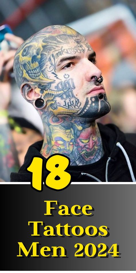 Dive into 2024's face tattoo trends for men. From symbolic ink to bold designs, discover how these tattoos narrate stories of identity and style Face Tattoos Men, Head Tattoo Men, Face Tattoo Men, Cool Face Tattoos, Mens Face Tattoos, Chin Tattoo, Minimalist Symbols, Temporary Face Tattoos, Leg Tattoo Ideas