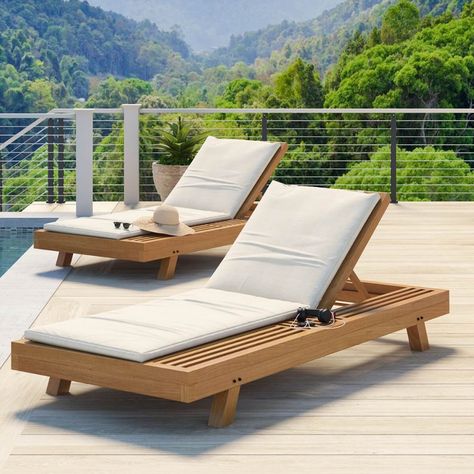 Wood Chaise Lounge Outdoor, Modern Chaise Lounge Outdoor, Teak Lounge Chair Outdoor, Wooden Lounge Chair Outdoor, Pool Deck Lounge Chairs, Wood Lounge Chair Outdoor, Tanning Chairs Outdoor, Modern Deck Furniture Ideas, Sun Chairs Outdoor