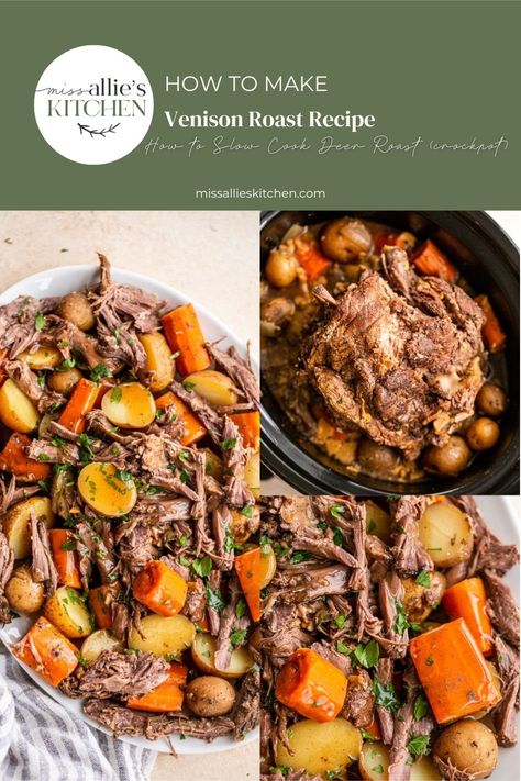 This is the way to get a flavorful, tender and juicy venison roast. Using the slow cooker is the easiest way to make the perfect venison roast every time. How To Cook Deer Roast Crock Pot, Deer Roast In Crockpot, Neck Roast Venison Crockpot, Deer Roast Crockpot Recipes, Best Deer Roast Recipe, Pressure Cooker Venison Roast, Crock Pot Venison Roast, Deer Meat Recipes Crockpot Slow Cooker Venison Roast, Venison Roast Crockpot Recipes