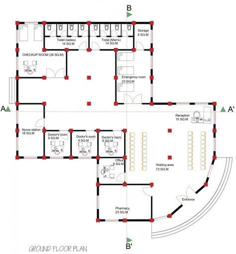 Health Center Design Floor Plans, Primary Health Care Centre Plan, Health Center Plan, Medical Clinic Design Floor Plans, Hospital Floor Plan Medical Center, Hospital Layout Floor Plans, Wellness Center Floor Plan, Small Hospital Floor Plan, Wellness Center Plan