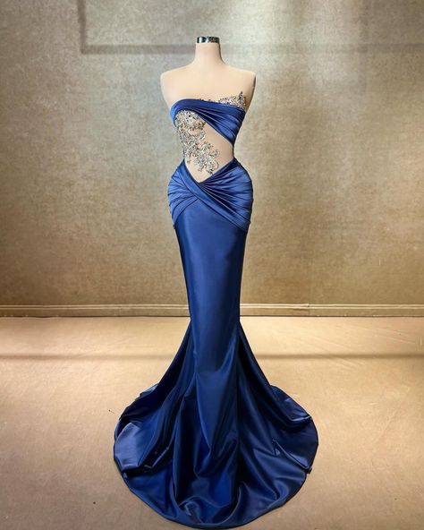 Royal Blue tones with a touch of handmade silver designs💙✨ Goddess Exclusive, Royal Blue Gown, Beauty Pageant Dresses, Gala Outfit, Latest Bridal Dresses, Red Carpet Outfits, Prom Dress Inspiration, Cute Prom Dresses, Blue Gown