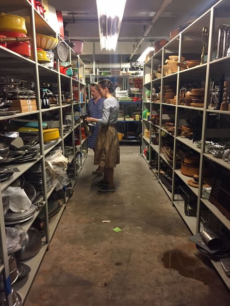 What We Found in Food Network's Prop Closet (Hint: Treasure!) Prop Storage Ideas, Theater Organization, Prop Organization, Theater Plan, Spice Store, Uncle Vanya, Theatre Classroom, Cooking Shows, Inventory Storage