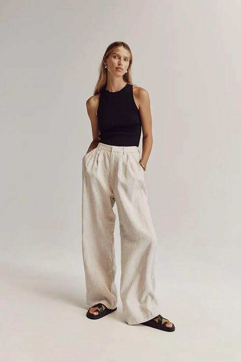 Beige Linen Pants Outfit, Linen Trousers Outfit, White Linen Pants Outfit, Cream Linen Pants, Natural Linen Pants, Beige Linen Pants, White Linen Trousers, Linen Pants Outfit, Outfits Sommer