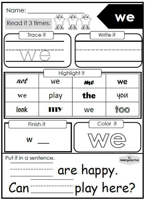 FREE Printable Sight Word worksheet, "we" Free Sight Word Worksheets Printables, Where Sight Word Worksheet, Sight Word With Worksheet, Sentence Writing Free Printable, We Sight Word Worksheet, Is Worksheet Sight Word, Sight Word Of The Day Worksheet, Sight Words Beginner, Free Kindergarten Sight Words Printables