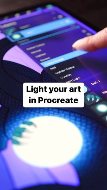 Lighting In Procreate, Glow Effect Procreate, Procreate Lighting Tips, Procreate Glow Tutorial, Procreate Lighting Tutorial, How To Do Lighting Digital Art, Digital Art Glow, Lighting Procreate, Ipad Learning