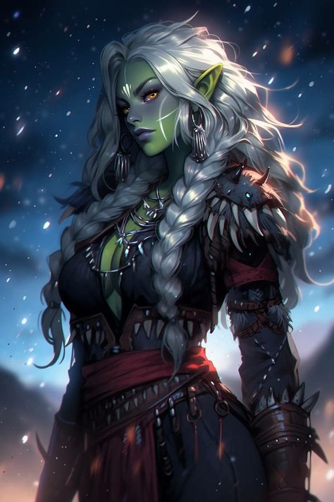 Orc Woman Art, Female Orc Character Design, Female Orc Beautiful, Orc Cosplay, Orc Woman, Half Orc Female, Female Half Orc, Orc Female, Fantasy Beings