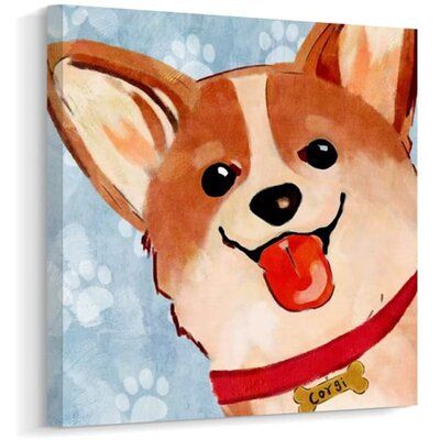 Kids Canvas Painting, Kids Canvas, B 12, Dog Canvas, Cute Corgi, Animal Canvas, Corgi Dog, Arte Animal, Art Drawings For Kids