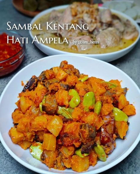 Bahan dan Cara membuat Sambal Kentang Hati Ampela https://resepmamiku.com/sambal-kentang-hati-ampela-lim_henni Sambal Recipe, Sushi Night, Sweet And Sour Pork, Home Recipes, Sweet Potato, Cooking Recipes, Ethnic Recipes, Quick Saves, Design