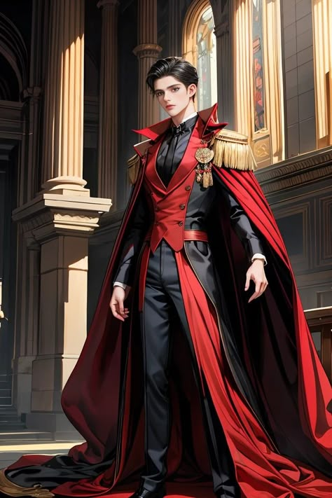 Red Fantasy Outfit Male, Futuristic Royalty, Princesa Real, Fantasy Outfits, Fantasy Ideas, King Outfit, Character Board, Royal Clothing, Royal Outfits