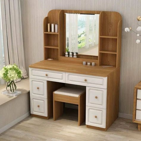 Upgrade Your Home in Minutes with These Mirror Decorating Tips!" Simple Dressing Table Designs, Simple Dressing Table, Luxury Dresser, Dressing Table Decor, Dressing Table With Drawers, Contemporary Shelving, Dressing Table With Chair, Dressing Table Design, Vanity Table Set