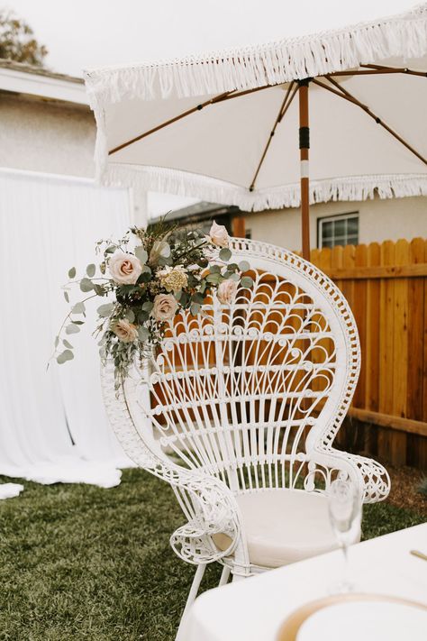 Boho Bridal Shower Archives - Wedding Favorites Bridal Shower Chair For Bride, Bridal Shower Bride Chair, Bridal Shower Chair, Bridal Chair, Brides Chair, Baby Shower Chair, Backyard Bridal Showers, Bridal Shower Planning, Vintage Baby Shower