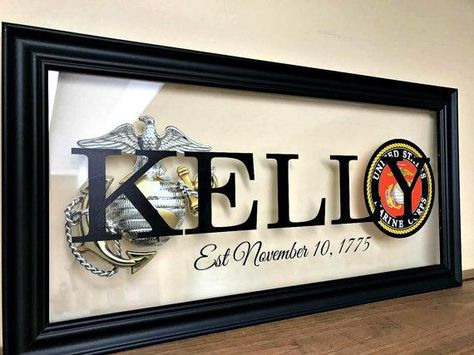 Military Retirement Parties, Army Retirement, Marine Corps Gift, Military Crafts, Flag Display Case, Military Retirement Gift, Marines Girlfriend, Military Retirement, Marine Wife