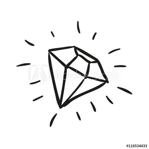 Diamond Doodle, Journal Inspo, Image Vector, Simple Doodles, Adobe Stock, Easy Drawings, Stock Vector, Hand Drawn, Vector Illustration