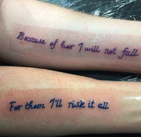 CafeMom.com : Reminder Quotes : 50 Mother-Son Tattoos for Proud Mamas' Boys -- This mother and son got coordinating phrases on their arms to remind themselves of how they'll always be there for each other. It's a popular and sweet saying for mother-children relationships. Mother Son Tattoos Quotes, Mom Son Tattoo, Mother Tattoos For Children, Name Tattoos For Moms, Mother Son Tattoos, Forever Tattoo, Son Tattoo, Ink Therapy, Tattoos With Kids Names