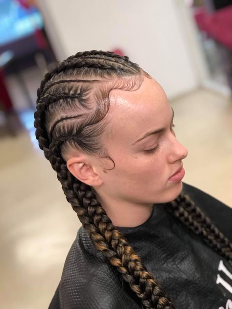 braids , baby hairs , white girl braids , Feedin braids , summer braids Braids With Curls Hairstyles White Women, Female Braids Hairstyles White, White Person Braids, Braids For Puerto Rican Hair, Vacation Braids For White Women, White Girl Braids Hairstyles, Braids For White Girls Hair, White People With Braids, Braid Extensions White Girl