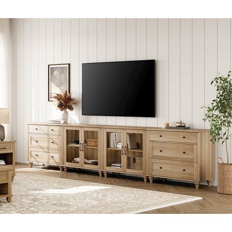 Dajohn 135.4'' Media Console 85 Inch Tv Living Room, 100 Inch Tv, Cabinet For Dining Room, Tv Entertainment Center, Large Tv Stands, Wood Tv Console, Tv Console Table, Large Tv, Kitchen Sideboard