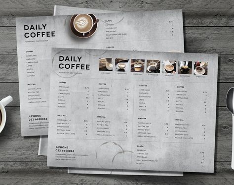 Simple Coffee A3 Menu Board Template PSD Coffee Menu Board Design, Coffee Menu Board, Menu Coffee, Menu Board Design, Matcha Tea Latte, Coffee Shop Menu, Elegant Restaurants, Americano Coffee, Coffee Board