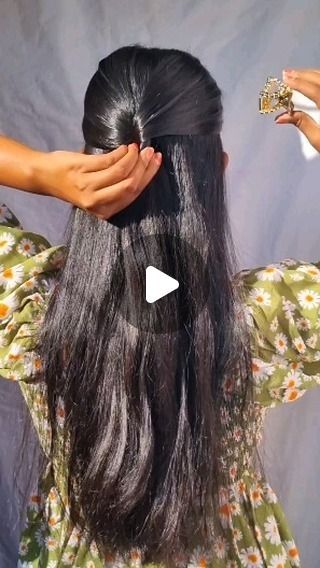 Ponytail Hairstyles With Saree, Hair Styles On Saree Simple, Hairstyle For Saree Look Long Hair, Easy Hairstyles For Saree, Hair Styles For Saree, Daily Hairstyles Easy, Front Hair Styles Easy, Banana Clip Hairstyles, Simple Hairstyle For Saree