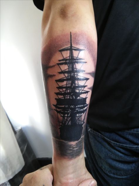 Cover Up Tattoos Men, Cover Up Tattoos For Men Arm, Cover Up Tattoos For Men, Pirate Tattoo, Didgeridoo, Cool Forearm Tattoos, Ship Tattoo, Cover Up Tattoos, Pirate Ship