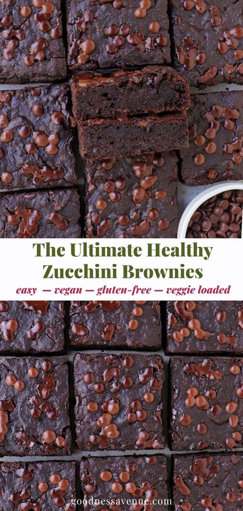 Top view of brownies. Gluten Free Zucchini Brownies, Bake With Zucchini, Vegan Zucchini Brownies, Gluten Free Zucchini Recipes, Gluten Free Dairy Free Recipes Dinner, Zucchini Desserts, Chocolate Zucchini Brownies, Vegan Zucchini Bread, Gluten Free Zucchini Bread