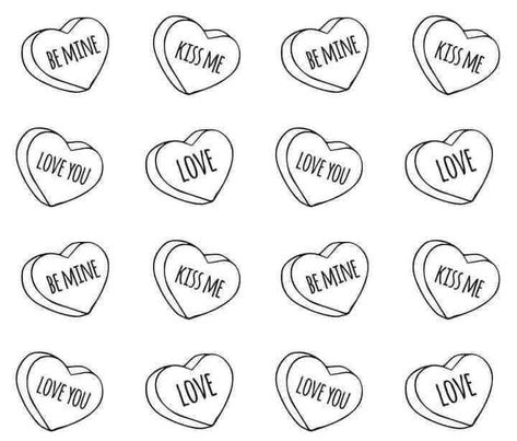 Tiny Valentines Day Tattoos, Sweetheart Candy Tattoo, Love Heart Sweet Tattoo, Candy Heart Tattoo, Valentines Flash, Candy Tattoo, Valentine Drawing, Bum Tattoo, Valentine Candy Hearts