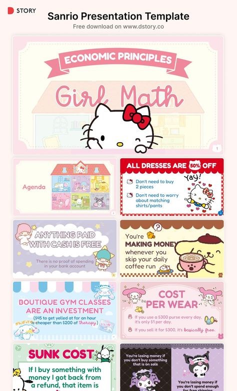 Sanrio PowerPoint Presentation Template by D Story in 2024 | Powerpoint slide designs, Cute powerpoint templates, Presentation slides design Sanrio Presentation Template, Hello Kitty Slide Template, Canva Slide Presentation Ideas, Themes For Google Slides, School Slideshow Ideas, Sanrio Powerpoint Template, Sanrio Powerpoint, Sanrio Google Slides, Hello Kitty Presentation