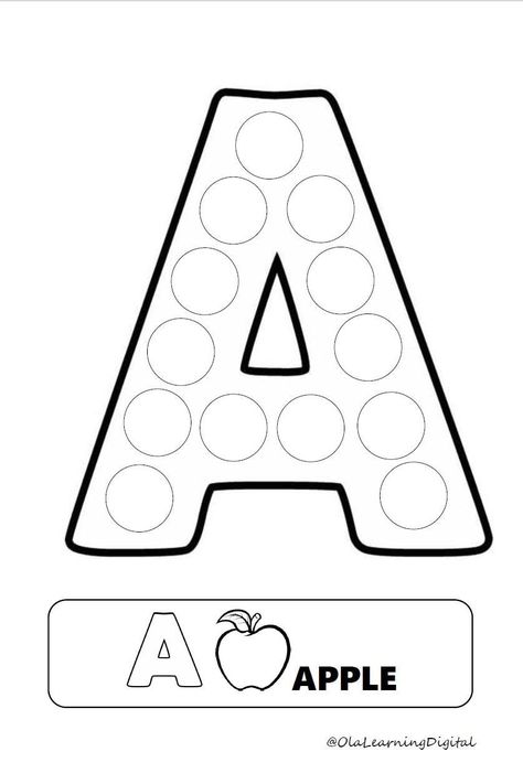 Learning The Letter A Activities, Kids Learning Activities For 1 Year, Preschool Paper Activities, Toddler Daily Activities, Roll And Cover Kindergarten Free, Activities For Letter A Kindergarten, Dot Alphabet Free Printable, Learning Letters Activities For Toddlers, Easy Pre K Activities