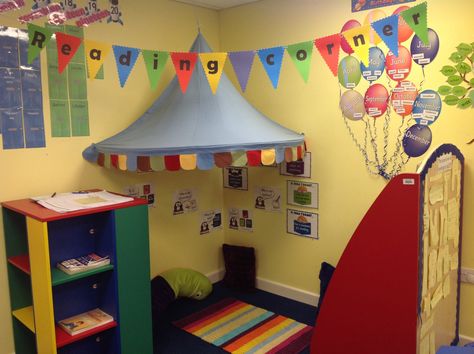 reading area Reading Corner Classroom, Preschool Rooms, Reading Corners, Corner Ideas, Cozy Reading Corners, Book Corner, Classroom Layout, Classroom Organisation, Reading Area