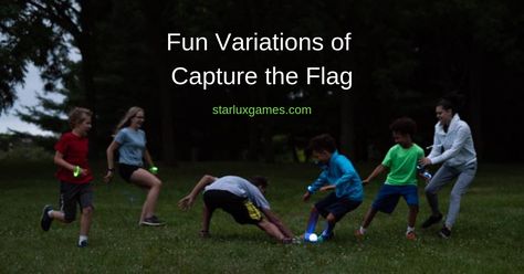 Today we’re going to talk about several fun variations of Capture the Flag. Now, if you’ve ever played Capture the Flag you know it’s one of the best outdoor games ever created. But did you know there are multiple different ways to play besides the traditional manner? Capture The Flag Rules, Capture The Flag Birthday Party, Capture The Flag Game, Fun Teen Party Games, 50 Push Ups, Camp Games, Flag Game, Fun Group Games, Teen Party Games