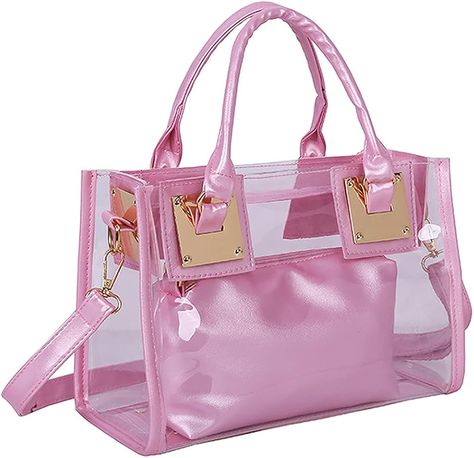 Material: PU+PVC Lining: high quality fabric Capacity: Can hold i-pad,mobile phones, wallets, keys, cosmetics, etc. Color: Multi-color optional Style: One-shoulder, diagonal, portable. Packing: transparent large bag + opaque small bag + detachable leather shoulder strap. Size: ?Large bag: length 27.5cm/11inch, height 19cm/7.5inch, bottom thickness 14cm/6inch. ?Small bag: length 17cm/6.7inch, height 11cm/4.4inch, bottom thickness 6cm/2.4inch. Handbag Features: ?Adjustable and detach... Jelly Bag, Small Clutch, Clear Bags, Big Bags, Satchel Handbags, Small Shoulder Bag, Large Bag, Pvc Material, Handbag Purse