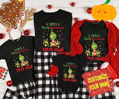 2022 Christmas Grinch Family Matching T Shirt Family Xmas Pjs, Grinch Pajamas, Grinch T Shirt, Grinch Shirts, Matching Family Christmas Pajamas, Matching Christmas Shirts, Christmas Matching, Christmas Grinch, 2022 Christmas