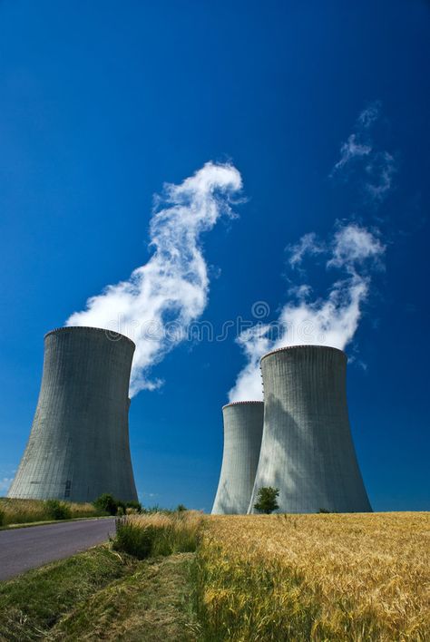 Nuclear Power Station, Cooling Tower, Nuclear Energy, Nuclear Power, Water Cooling, Summer Blue, Power Station, Painting Ideas, Stock Images Free