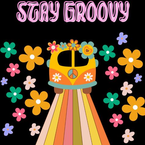 Groovy Classroom Decor Ideas, Groovy Bulletin Board Ideas, Groovy Classroom, Preschool Door, 70’s Disco, 70s Theme, Teacher Bulletin Boards, Class Door, Groovy Shirt