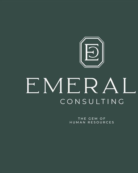 Custom brand identity design for Emerald Consulting, female-owned & operated, redefining the HR landscape one business at a time. Prepare to transform your human resources with a touch of emerald brilliance. | luxury brand, consulting agency brand design, consulting, human resources services, hr, brand identity design, branding, brand design inspiration #brand #design #consultingagency Emerald Logo Design, Marketing Consultant Logo, Emerald Logo, Consultant Branding, Logo Brain, Luxury Branding Identity, Brand Design Inspiration, Hr Consulting, Consulting Branding