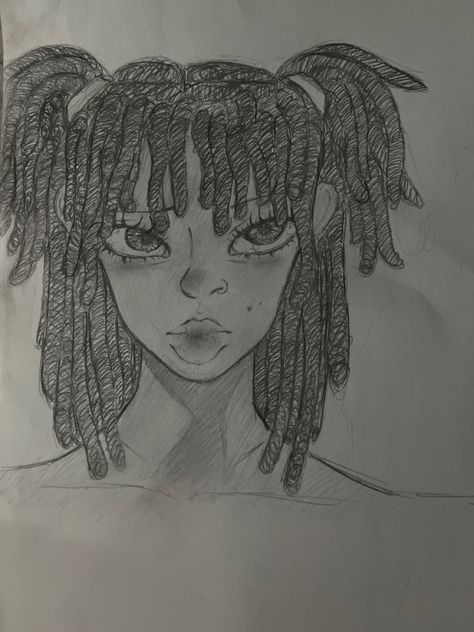 Loc Paintings, Cartoon With Locs, How To Draw Dreadlocks, Dread Drawings, Loc Drawings, Locs Drawing Reference, How To Draw Locs, How To Draw Dreads, Drawing Locs