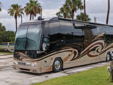 A Prevost motorhome gives RV transportation a new name. This motorhome is more than just a recreational vehicle; it's a lifestyle. Learn more. What Is a Prevost Motorhome? #rvlife #rvliving #rvlifestyle #prevostmotorhome Camping Vehicles, Motorhome Living, Bus Motorhome, Cool Rvs, Custom Rv, Rv Gear, Motorhome Travels, Rv Bus, Rv Motorhomes