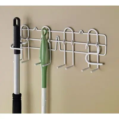 Broom Storage, Easy Home Improvement Projects, Utility Closet, Broom Closet, Easy Home Improvement, Mop Holder, Broom Holder, Kitchen Organizers, Mops And Brooms