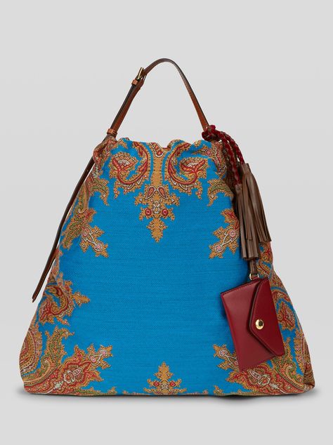 Women's bags: crossbodies, pochettes, shopper models | ETRO Bags And Totes, Handbags Collection, Rainbow Bag, Paisley Fashion, Resort Fashion, Reversible Tote, Women's Handbags, Printed Bags, Small Leather Goods