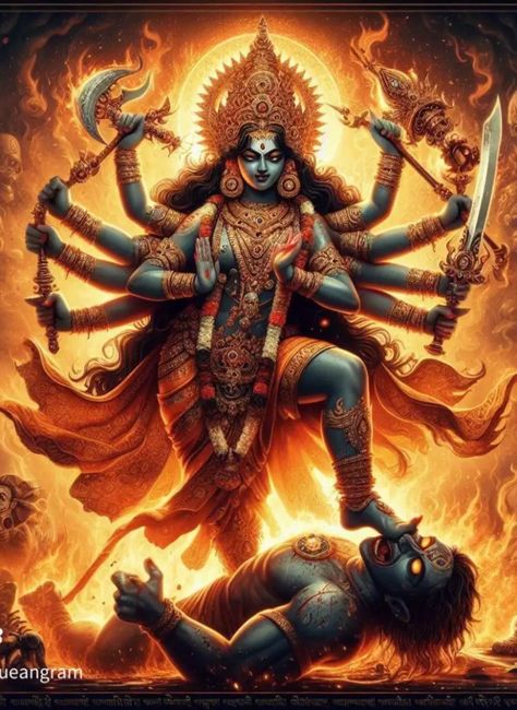 Maha Kali Goddesses, Mahakali Maa, Gujarati Photo, Maha Mantra, Digital Sketching, Kali Images, Maa Kali Images, Adi Shakti, Goddess Kali Images