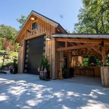 The Armstrong 1842 - Rustic - Shed - Omaha - by Legacy Post & Beam | Houzz Rustic Shed, Timber Garage, Building A Storage Shed, Post And Beam Barn, Post And Beam Home, Barn Kits, Building A Garage, Lean To, Best Barns