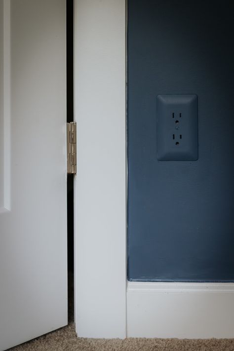 Best Outlet Covers, Upgrade Light Switch Covers, How To Cover Outlets On Wall, Painted Wall Outlets, Outlets On Dark Walls, Painting Electrical Outlets, Wall Outlet Covers Ideas, How To Paint Outlet Covers, Paintable Outlet Cover