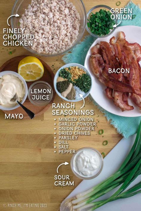 This ranch chicken salad with bacon uses a homemade seasoning blend for a zesty ranch flavor! This flavorful chicken salad recipe is perfect for picnics or to meal prep easy lunches for the week! Chicken Bacon Ranch Salad, Bacon Ranch Chicken Salad, Chicken Salad With Bacon, Ranch Chicken Salad, Lunches For The Week, Zesty Ranch, Meal Prep Easy, Chicken Salad With Grapes, Homemade Seasoning