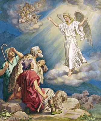 Angels in the Bible | Luke 2: The Angels and the Shepherds The Transfiguration, Birth Of Jesus Christ, Bible Pictures, Biblical Art, Jesus Christus, Birth Of Jesus, The Shepherd, Christmas Scenes, Holy Night