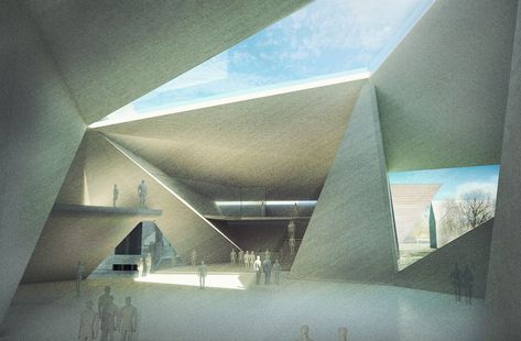 Folding Architecture, Origami Architecture, Deconstructivism, Museum Interior, Tropical Architecture, Architecture Rendering, Space Architecture, Roof Design, School Architecture