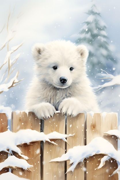 Polar Bear Art, Baby Polar Bears, Animals Christmas, Winter Szenen, Winter Bear, Illustration Noel, Cute Animal Clipart, Winter Images, Winter Animals