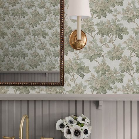 Oakcliff is exactly what you're looking for in a serene, forest like vibe. #wallpaper #eringateswallpaper #wallpapers #justwallpaper Brewster Wallcovering, T Wallpaper, A Street Prints, Erin Gates, Branch Design, Woven Wallpaper, White Backdrop, Accent Wallpaper, Wallpaper Wallpaper