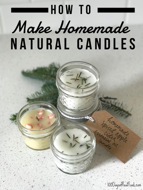 How to Make Homemade Natural Candles (a fun project & gift idea!) Homemade Natural Candles, Diy Natural Candles, Lilin Aroma, Diy Candles Homemade, Soya Mumu, Presente Diy, Food Candles, Navidad Diy, Natural Candles