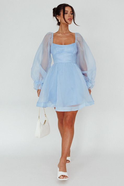 Shop the I've Got Sunshine Long Sleeve Mini Dress Light Blue | Selfie Leslie Blue Long Puff Sleeve Dress, Light Blue Maid Of Honor Dress Long Sleeve, Light Blue Mini Dress Long Sleeve, Light Blue Layered Dress, Short Light Blue Dress With Sleeves, Light Blue Dance Dress, Modest Homecoming Dresses Long Sleeve, Short Sky Blue Dress, Baby Blue Prom Dress Long Sleeve