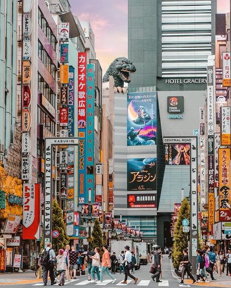 H A R T A N T O’s Instagram post: “How are you, GODZILLA? 🦖🦖🦖 . #HungryFever #GodzillaHead . #VisitJapan #VisitJapanJP #Japan #Shinjuku #Tokyo” Shinjuku Aesthetic, Godzilla City, Japan Tokyo City, Tokyo Japan Aesthetic, Godzilla Tokyo, Japan Tokyo Aesthetic, Japan Shinjuku, Aesthetic Tokyo, Japanese Vibes